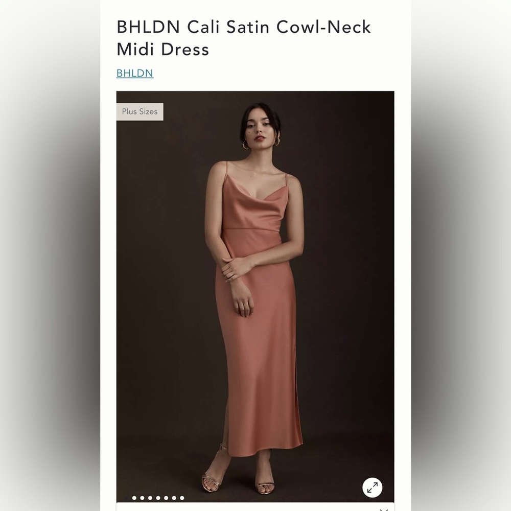 BHLDN Cali Sachin & Babi satin midi dress SEDONA